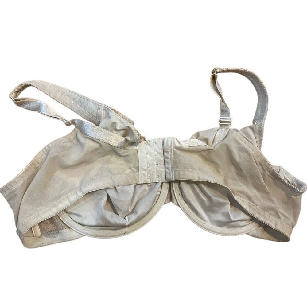 Cacique size 46C lace 4 hook bra cream and tan - Picture 2 of 5
